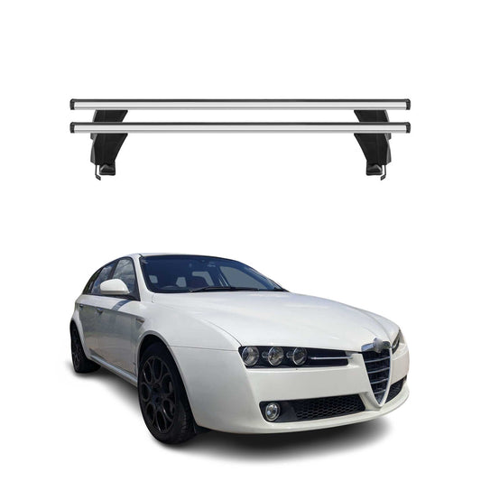 Menabo Dachträger für Alfa Romeo 159 Sportwagon 2005-2011 50kg Alu Silber 2x