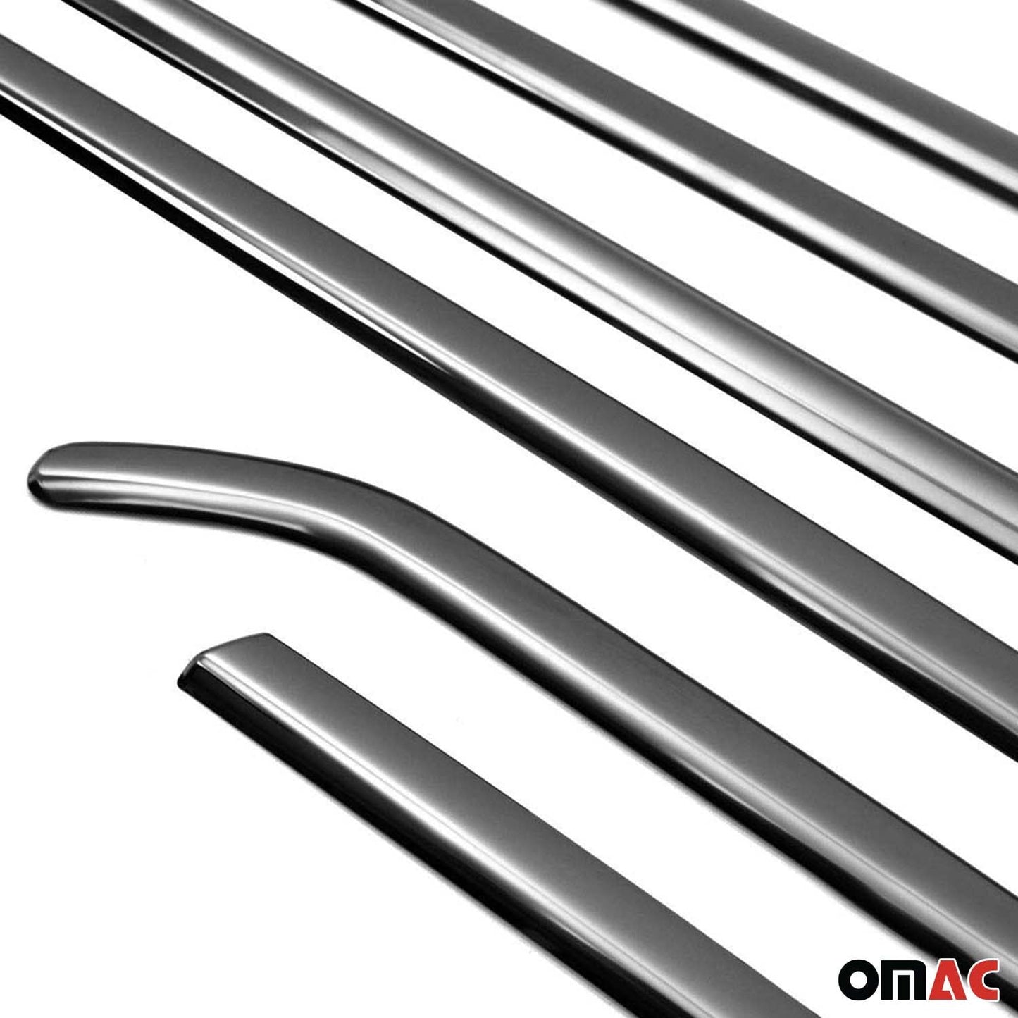 Ornamente/ramă geam pentru Ford Focus 2011-2018 sedan, oțel inoxidabil, 8 bucăți