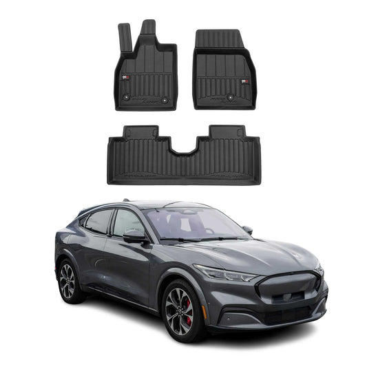 Covorașe auto Ford Mustang Mach-E 2020-2025, TPE, negre, set 3 piese