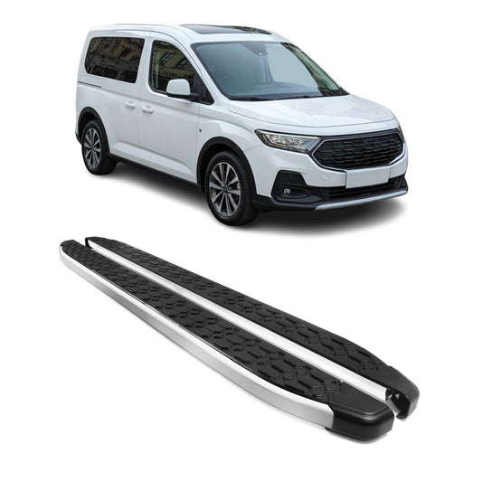Alu Trittbretter Schweller für Ford Tourneo Connect 2021-25 Kurzer Schwarz Grau