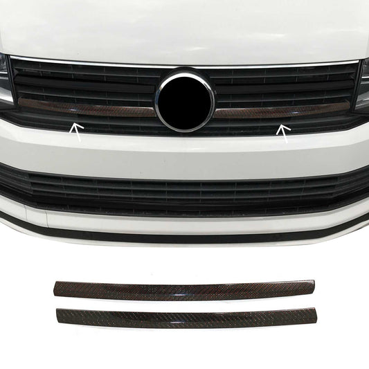 Grilă radiator VW T6 Transporter 2015-2019 Highline, fibră de carbon, roșie