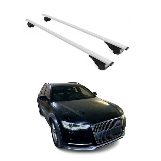 Bagażnik dachowy bazowy do Audi A6 C7 Allroad 2012-2018 75kg metal srebrny 2 szt.