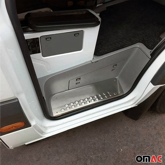 Ornamente cromate prag ușă pentru VW Crafter 2006-2017, argintii, set 2 piese