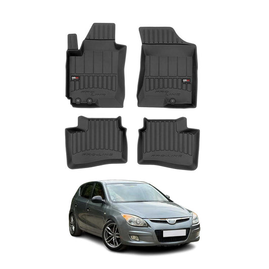 OMAC Gummi Fußmatten für Hyundai i30 2007-2012 Schrägheck Premium TPE Schwarz 4x