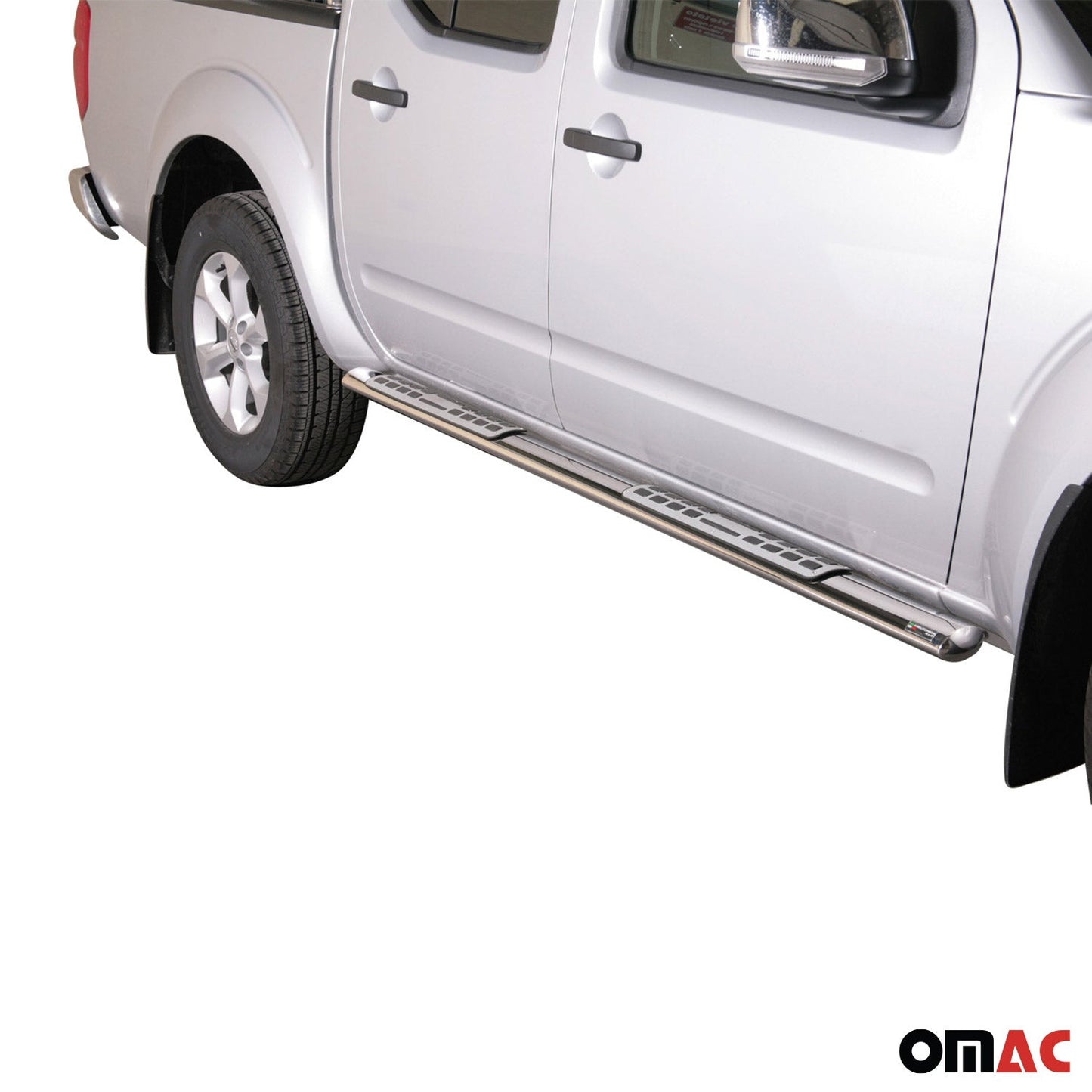 Stahl Seitenschweller Schwellerrohre für Nissan Navara Double Cab 2010-2014 Grau