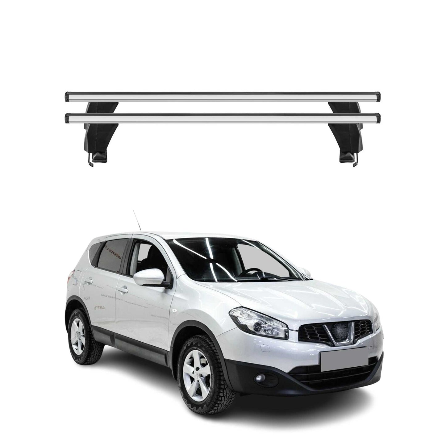 Menabo Dachträger Grundtäger für Nissan Qashqai J10 2006-2014 50kg Alu Silber 2x