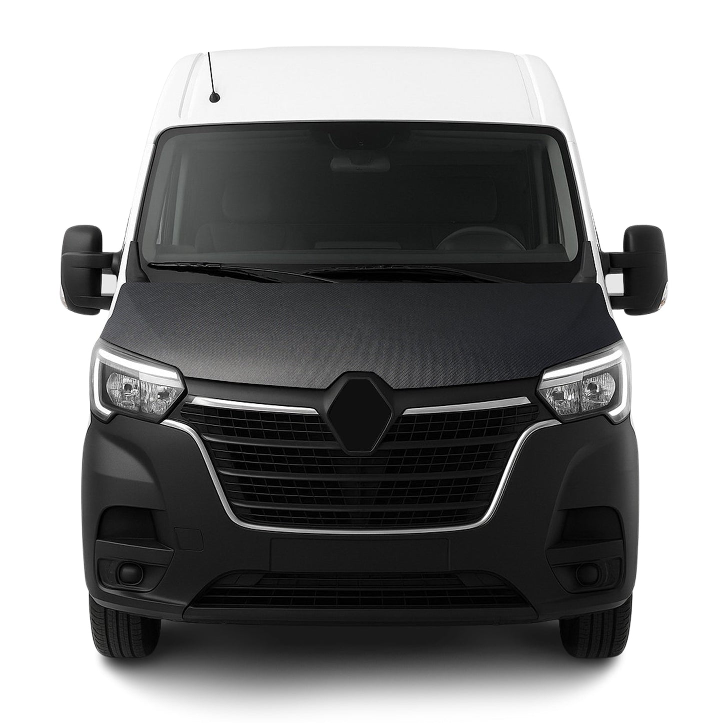 Osłona maski, ochrona przed odpryskami kamieni do Renault Master 2019-2025, wygląd karbonu
