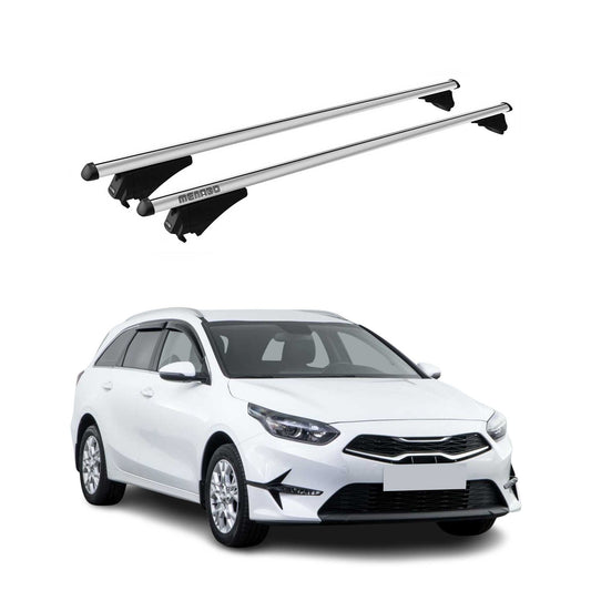 Menabo Grundträger Dachträger für Kia Ceed Sportswagon 2018-2025 Alu Silber