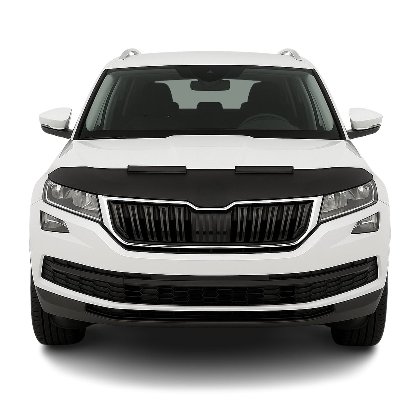 Haubenbra Steinschlagschutz Bonnet Bra für Skoda Kodiaq 2016-2025 Schwarz Halb