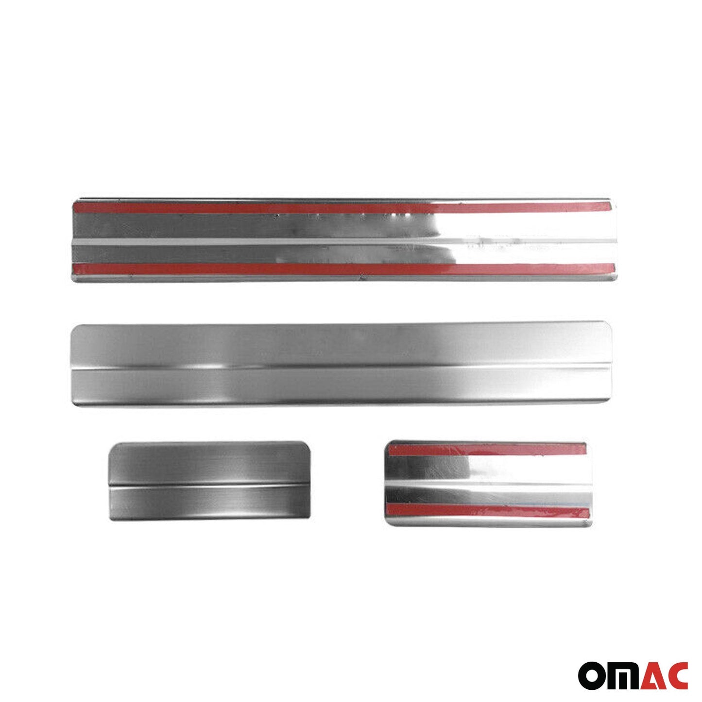 Ornamente prag uși pentru Ford Fiesta 2001-2008, oțel inoxidabil, argintiu, 4 bucăți