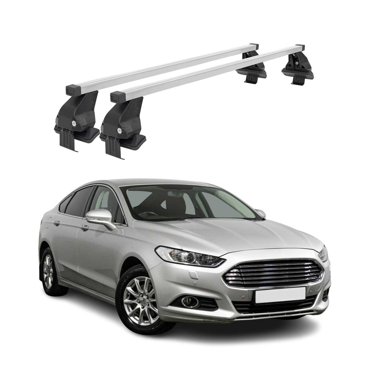Menabo Dachträger für Ford Mondeo Stufenheck Liftback 2014-2022 50kg Silber 2x