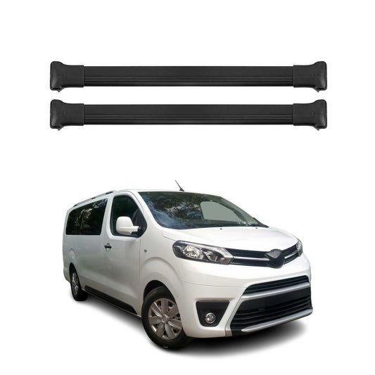 Portbagaj de plafon pentru Toyota Proace 2016-2025 75kg aluminiu negru 2 buc