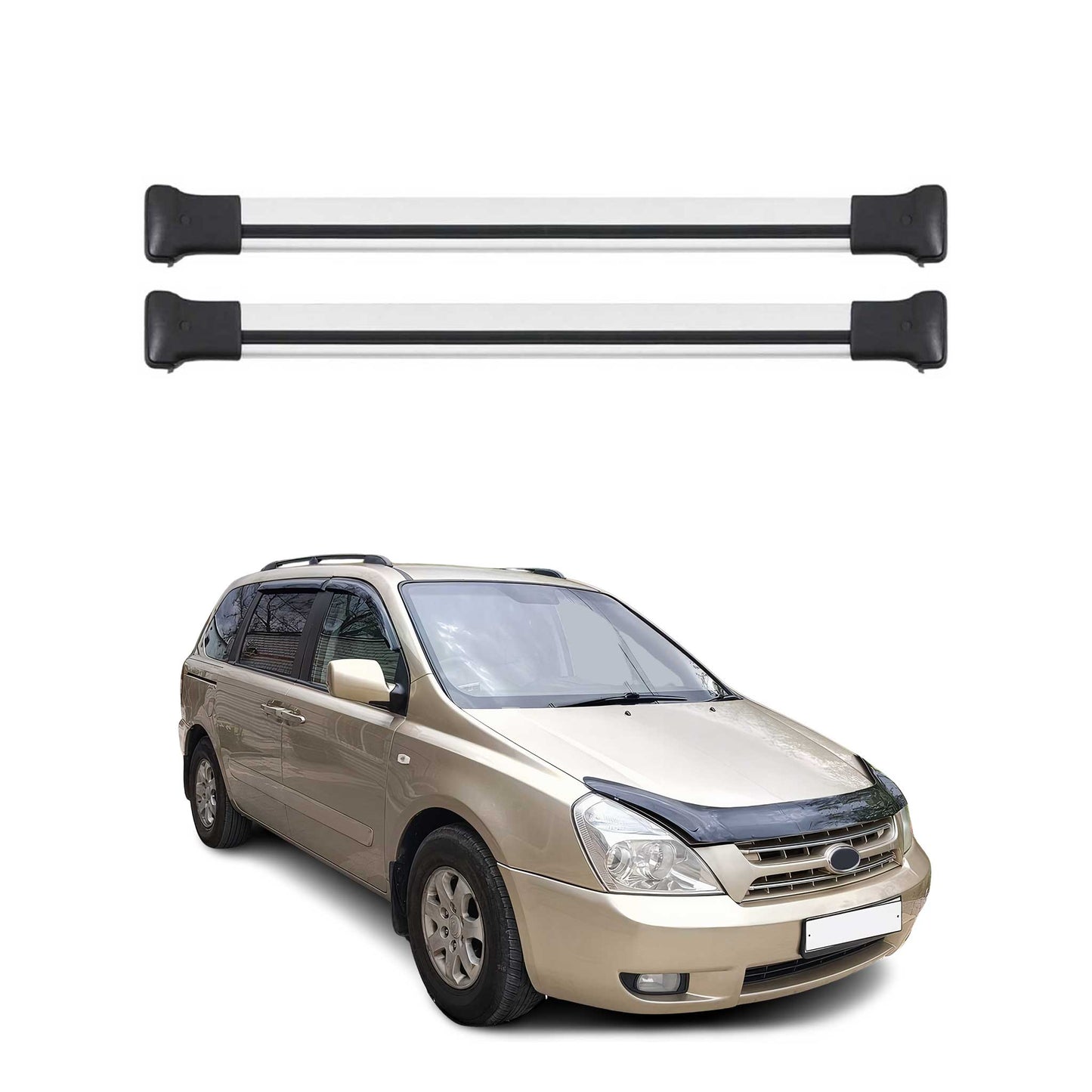 Dachträger Grundtäger für Kia Carnival 2005-2014 75kg Aluminium Silber 2 tlg