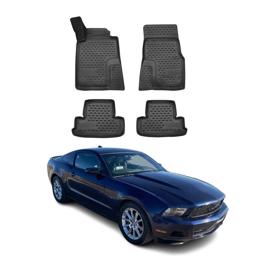 Covorașe auto Ford Mustang 2010-2013, TPE, negre, 4 buc.