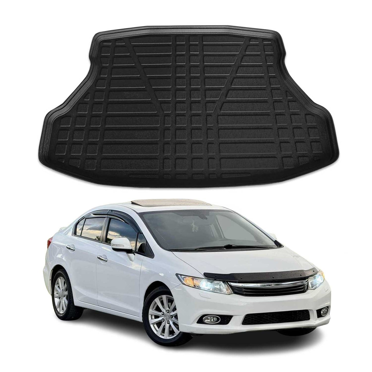 Kofferraumwanne Laderaumwanne für Honda Civic 2012-2016 Stufenheck Gummi TPE