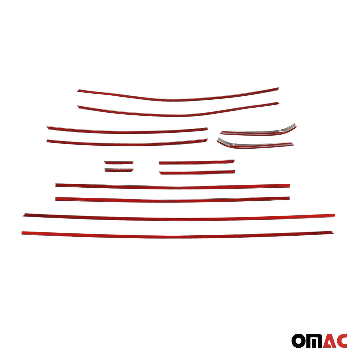 Benzi decorative pentru geamuri pentru Hyundai Bayon 2021-2025, oțel inoxidabil cromat, 14 bucăți