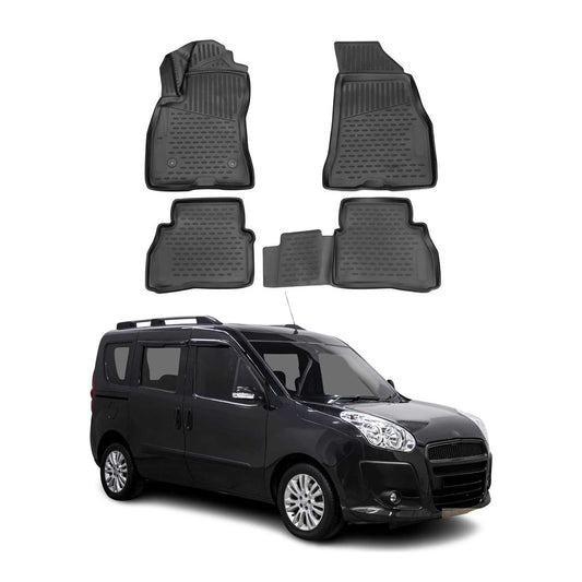 2015-2021 Fiat Doblo Panorama Fußmatten TPE Schwarz 4 tlg