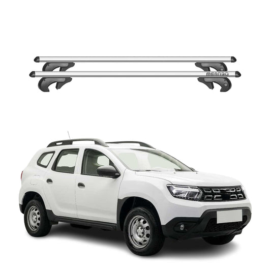 Menabo Dachträger für Dacia Duster mk2 2018-2024 90kg Alu Silber 2x