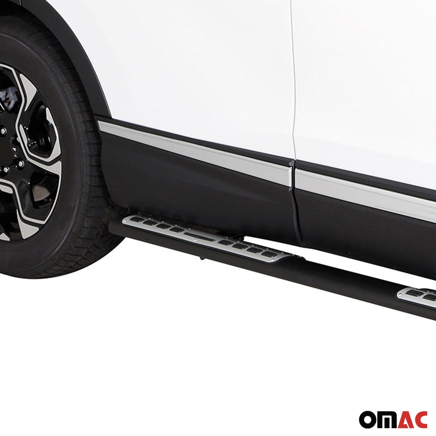 Edelstahl Seitenschweller Schwellerrohre für Honda CR-V 2019-2022 Schwarz