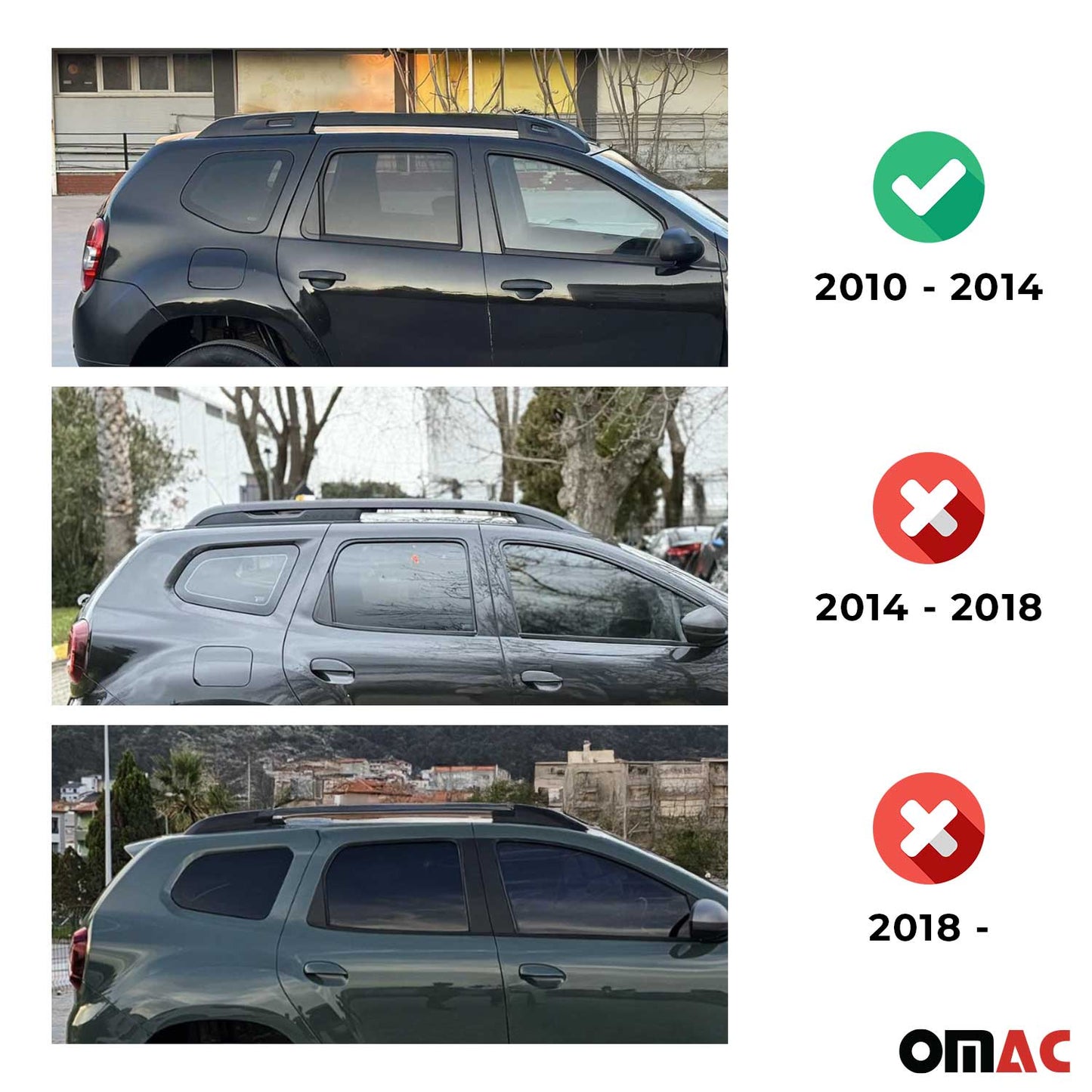 Portbagaj de plafon pentru Dacia Duster mk1 2010-2014 Pre-FL 75kg aluminiu argintiu 2x
