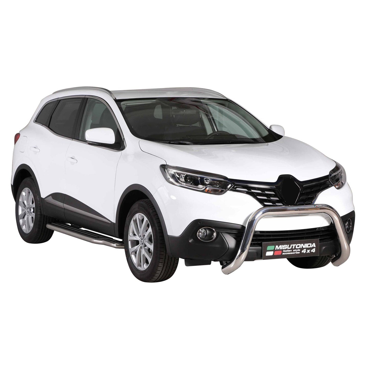 Bară de protecție/buton față pentru Renault Kadjar 2015-2018, ø76mm, oțel, argintiu