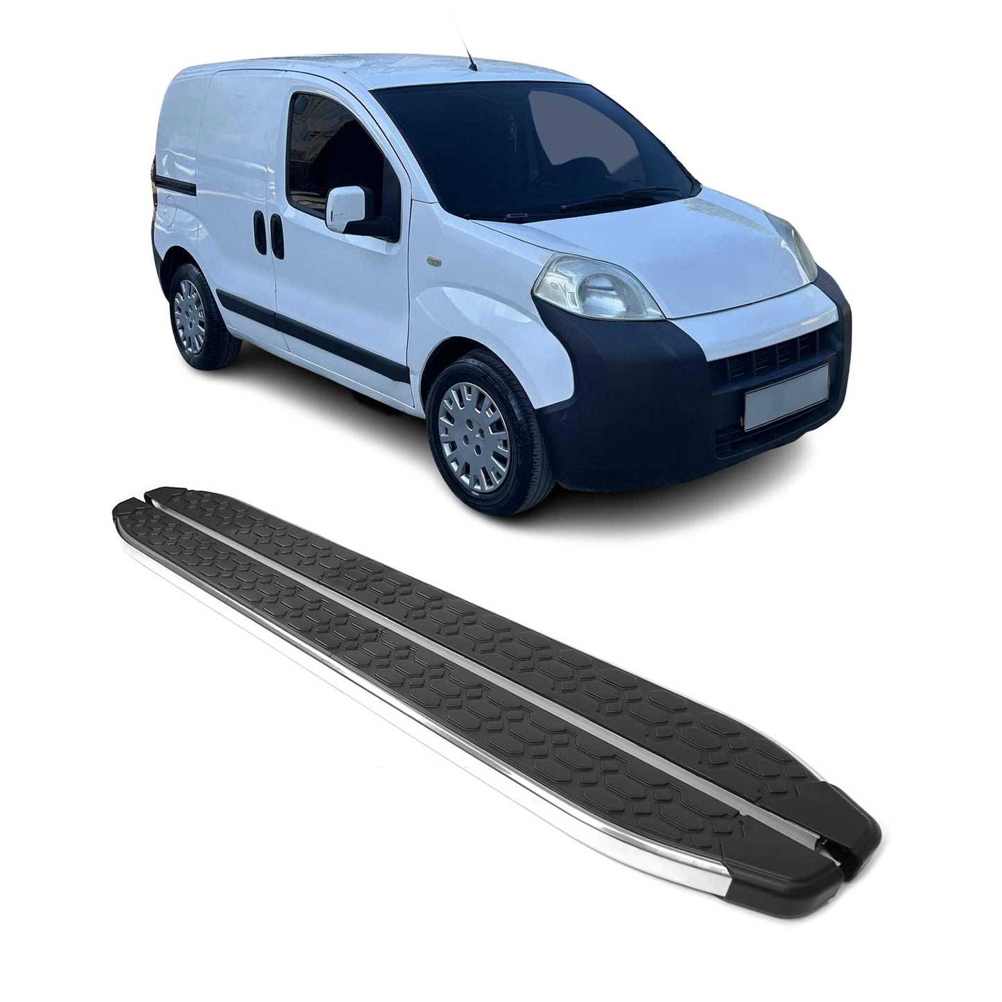 Trittbretter Seitenschweller für Peugeot Bipper 2007-2024 Edelstahl Schwarz Grau