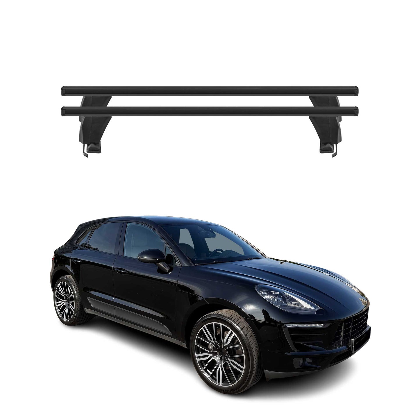 Menabo Dachträger Grundtäger für Porsche Macan 2014-2019 50kg Alu Schwarz 2 tlg