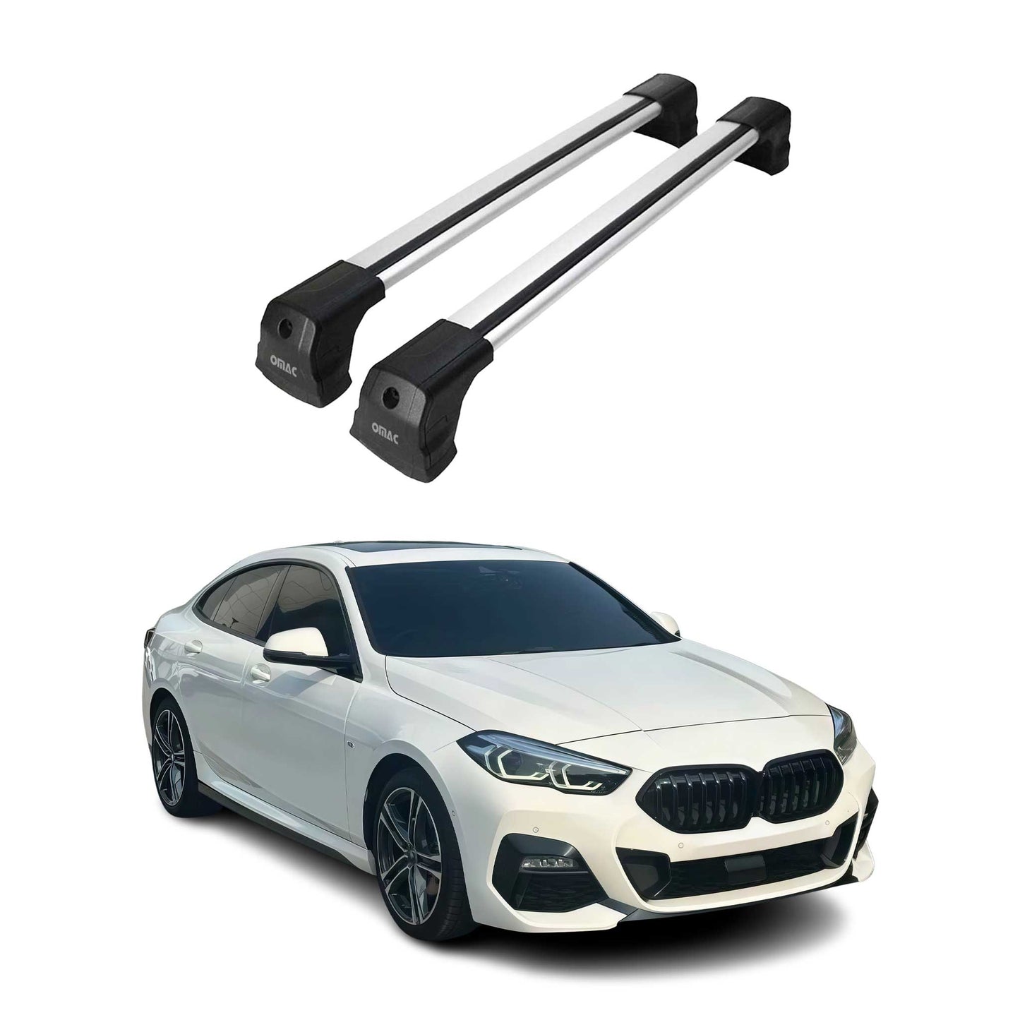 Dachträger Grundtäger für BMW 2 Gran Coupe F44 2019-2024 75kg Alu Silber 2 tlg