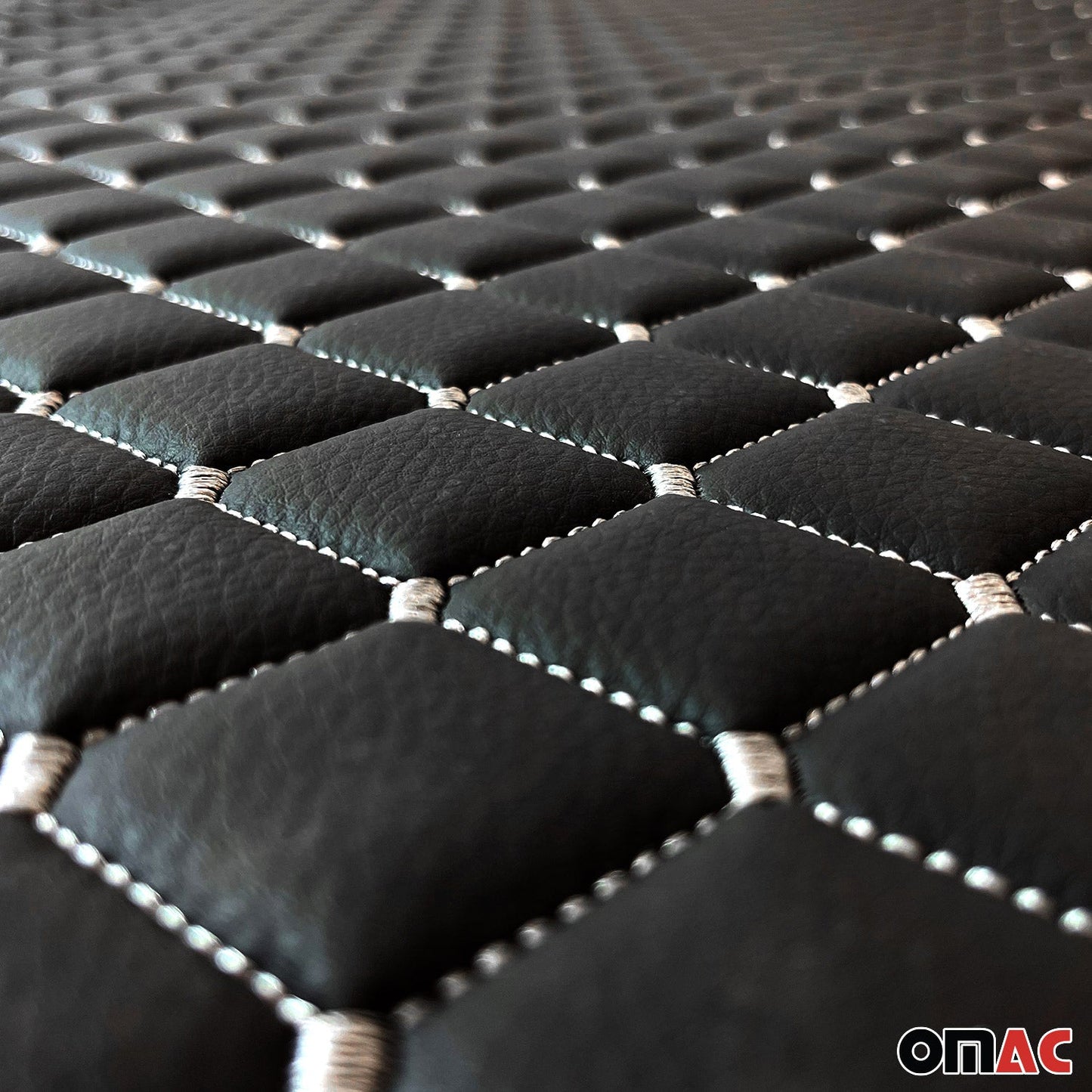 140 cm x 100 cm Tłoczona czarna sztuczna skóra, biała tapicerka samochodowa z ściegiem diamentowym