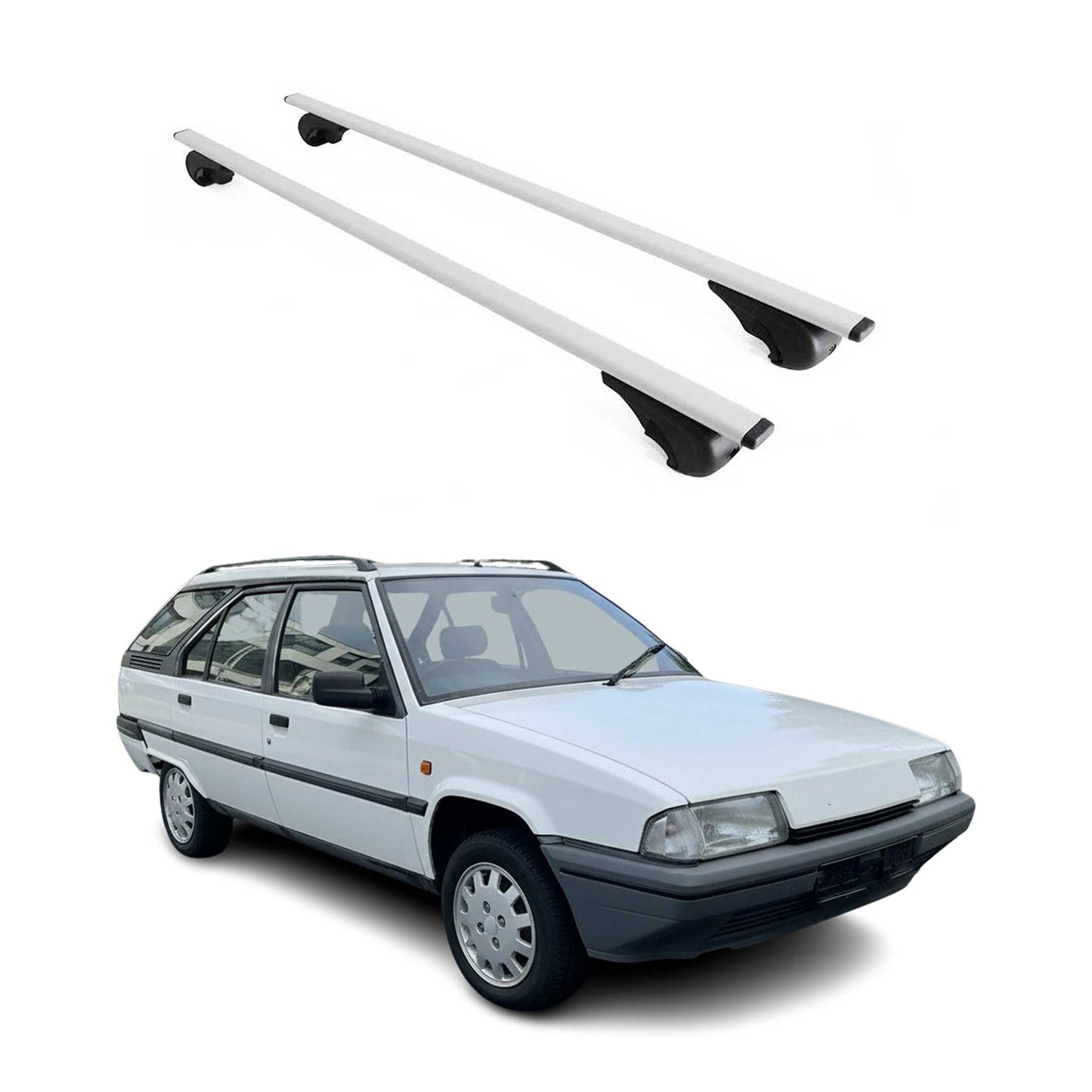 Dachträger Grundtäger für Citroen BX Kombi 1982-1995 75kg Metall Silber 2 tlg