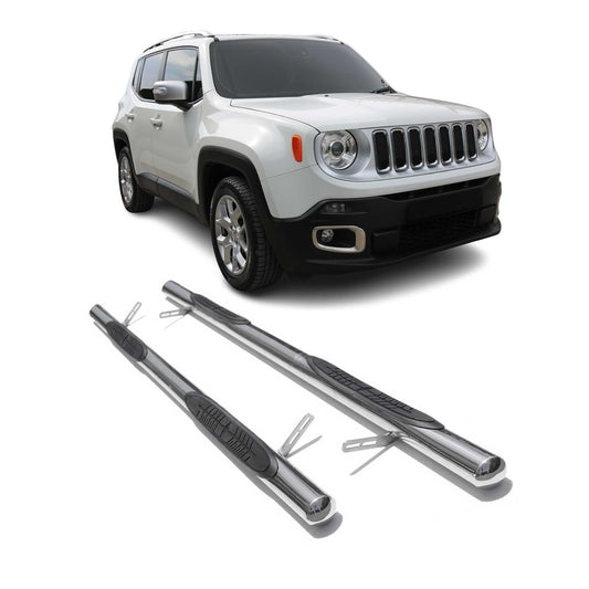 2014-2024 Jeep Renegade SUV Edelstahl Trittbretter Schwellerrohre Edelstahl Silber 2 tlg