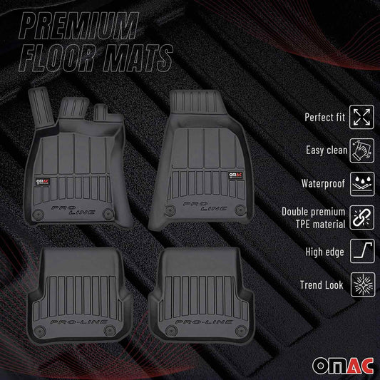 OMAC Gummi Fußmatten für Audi A6 C6 Limo Allroad Avant 2004-2008 Premium TPE 4x