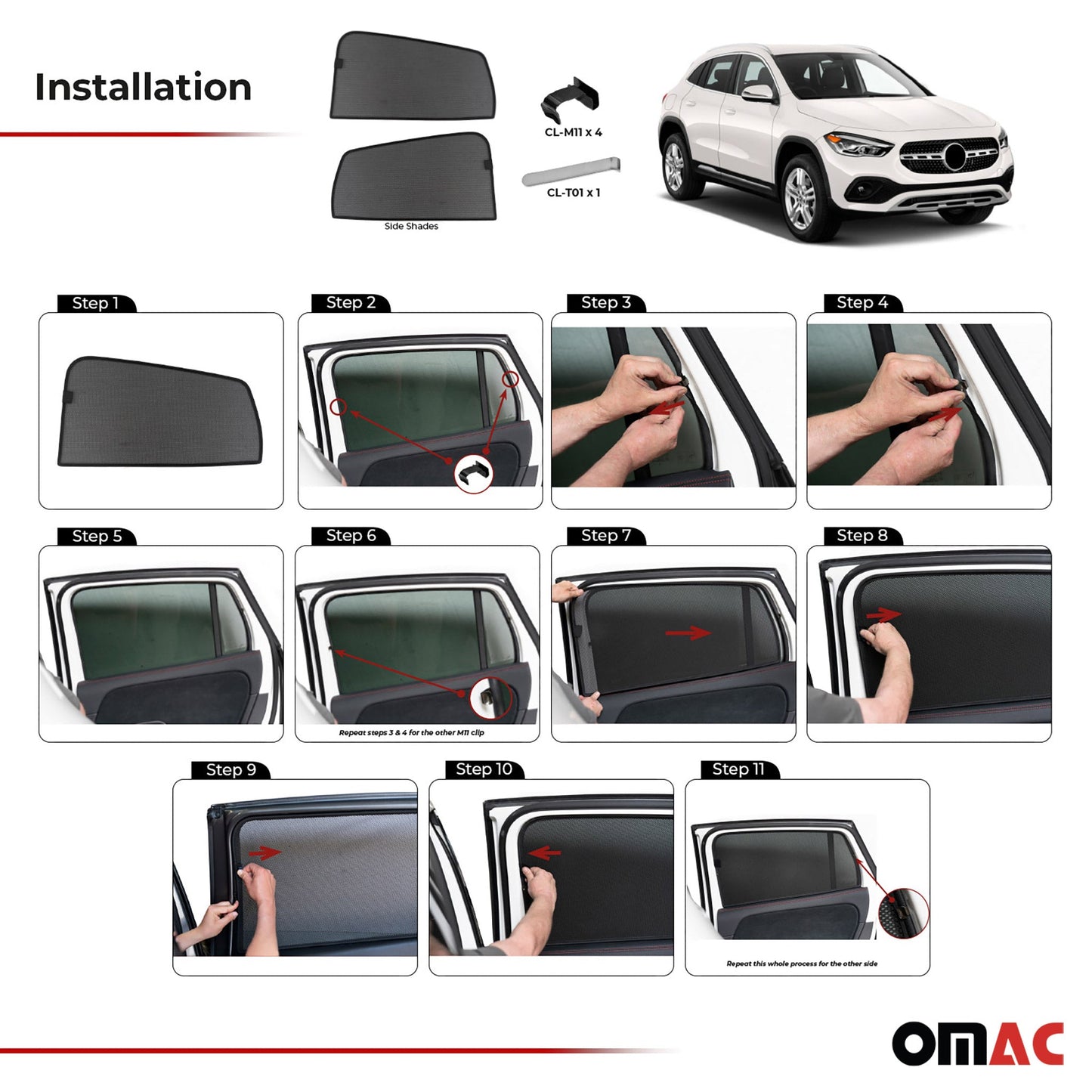 Sonnenschutz Blenden für Mercedes GLA H247 2020-2025 hintere Türen 2tlg