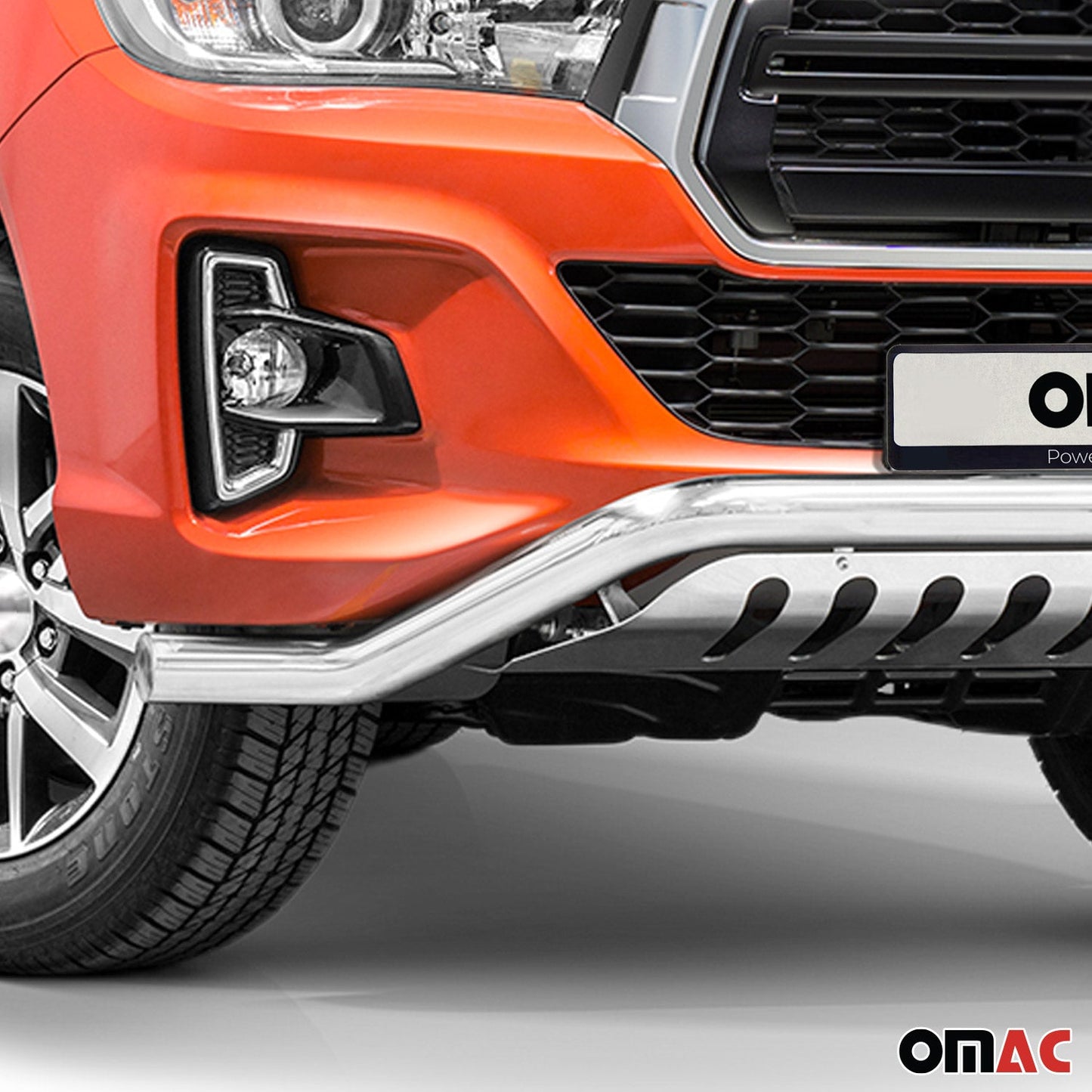 Bară de protecție față pentru Toyota Hilux 2018-2022, oțel inoxidabil cu ABE (omologare de tip germană), argintiu