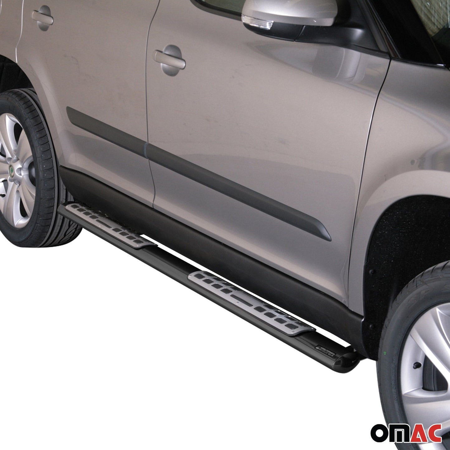 Edelstahl Seitenschweller Schwellerrohre für Skoda Yeti 2009-2013 Schwarz