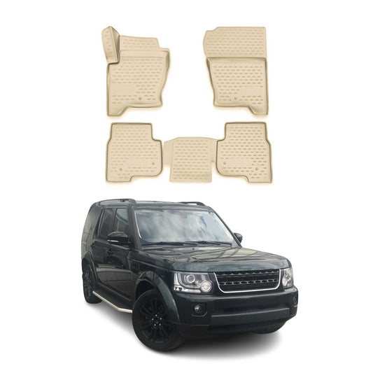 OMAC Gummimatten Fußmatten für Land Rover Discovery 2014-2017 TPE Beige 4x