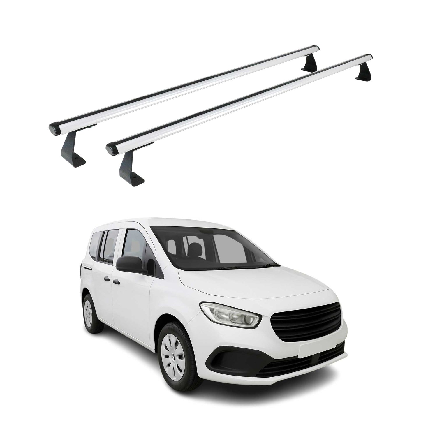 Portbagaj de plafon pentru Mercedes Citan W420 2021-2025 75kg aluminiu argintiu 2 buc