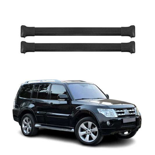 Portbagaj de plafon pentru Mitsubishi Pajero 2006-2021 75kg aluminiu negru 2 buc