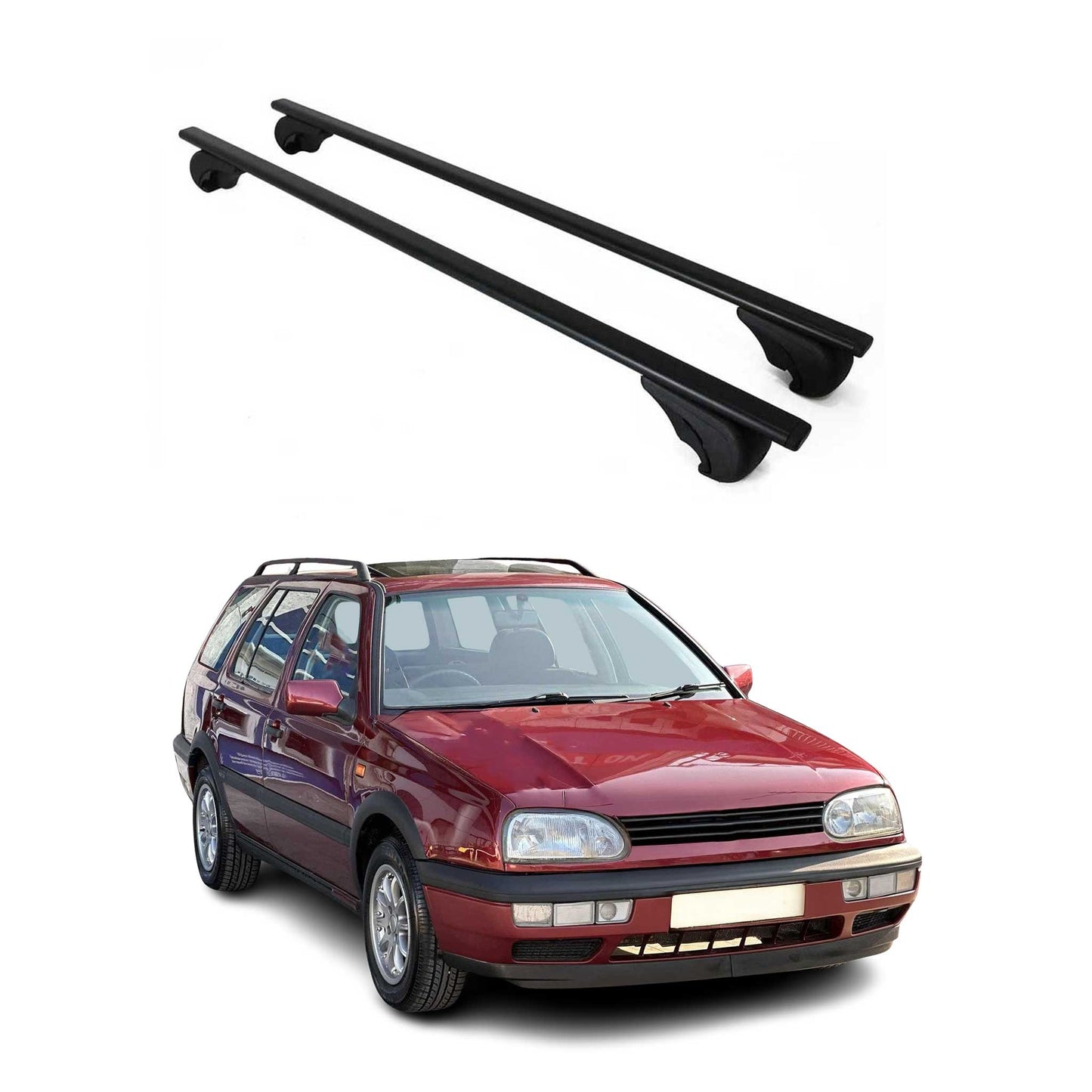 Dachträger Gepäckträger für VW Golf 1998-2003 Grundträger Metall Schwarz 2tlg