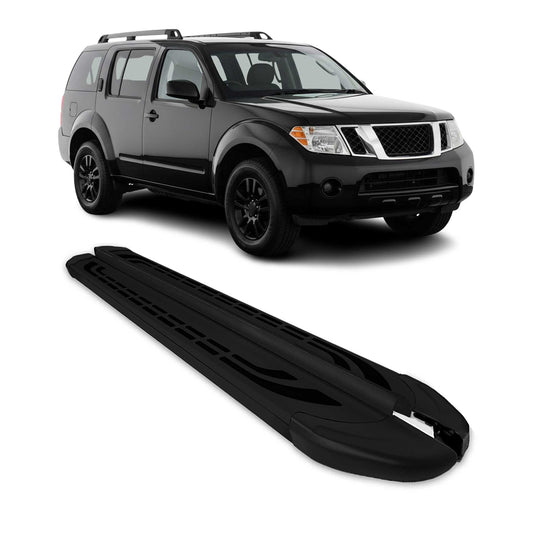 Trittbretter Seitenschweller Seitenbretter für Nissan Patrol 2010-25 Alu Schwarz