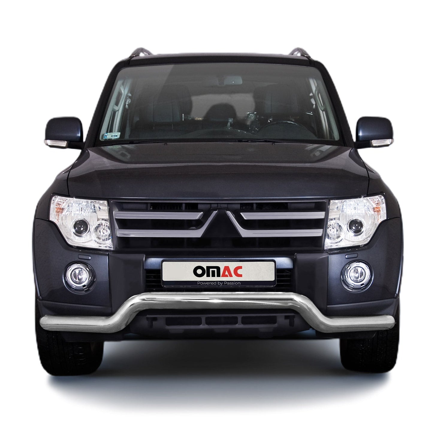 Bară de protecție față, bară de protecție față pentru Mitsubishi Pajero 2007-2014, omologată ABE, argintie