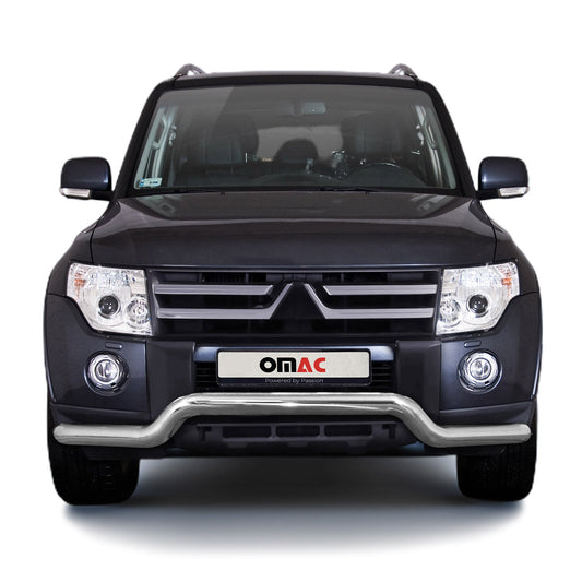 Bară de protecție față, bară de protecție față pentru Mitsubishi Pajero 2007-2014, omologată ABE, argintie