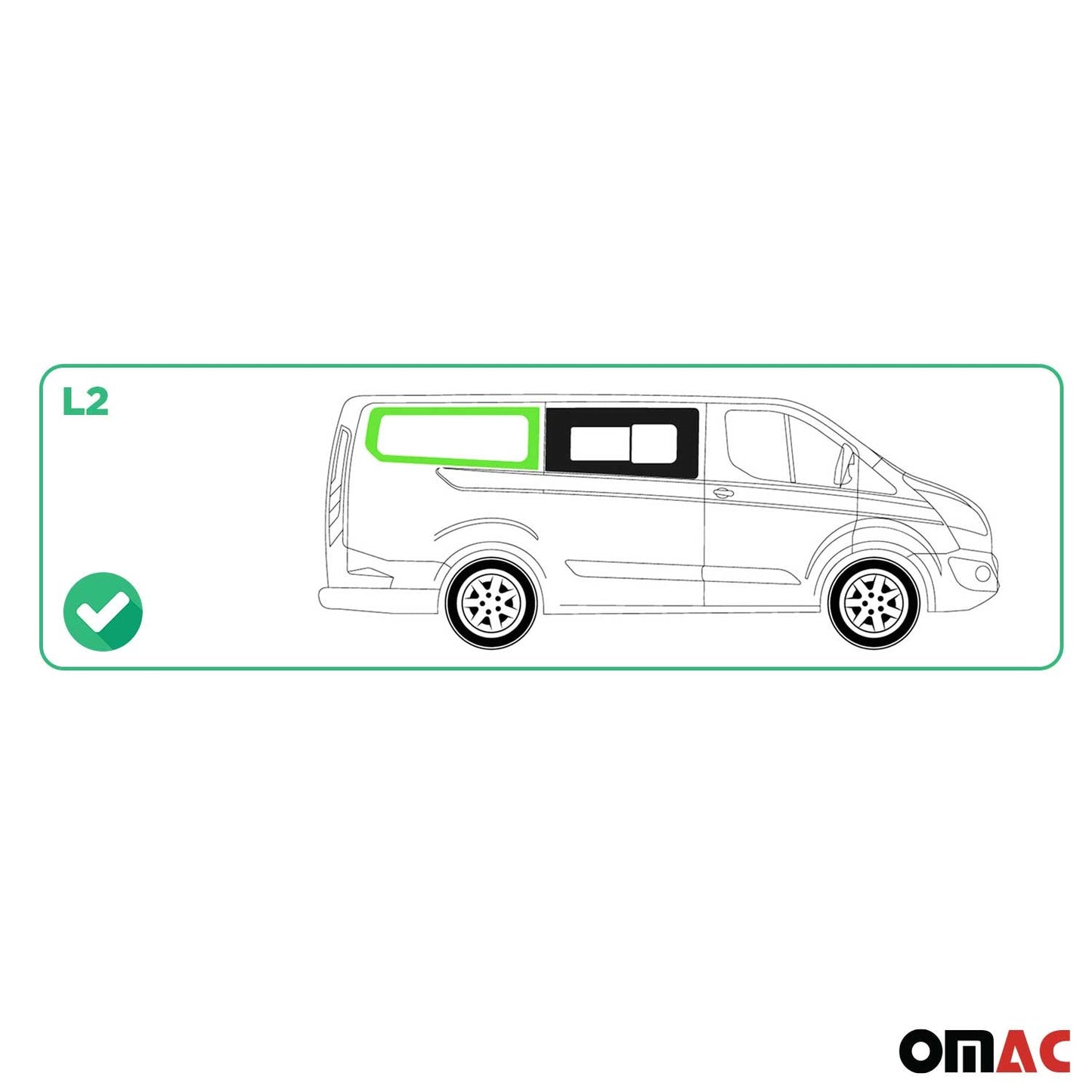 Seitenfenster Auto Fenster für Ford Transit Custom 2013-2024 Rechts L2