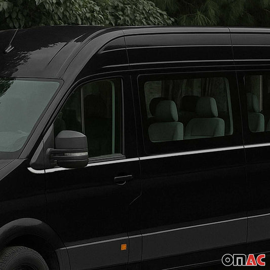 Benzi decorative pentru geamuri VW Crafter 2017-2025 ampatament L3/L4, cromate, 10 bucăți