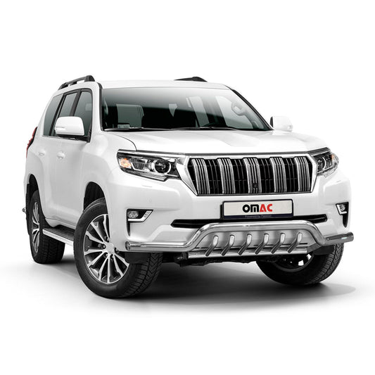Frontschutzbügel Frontbügel für Toyota Land Cruiser 150 2017-22 ABE Stahl Silber