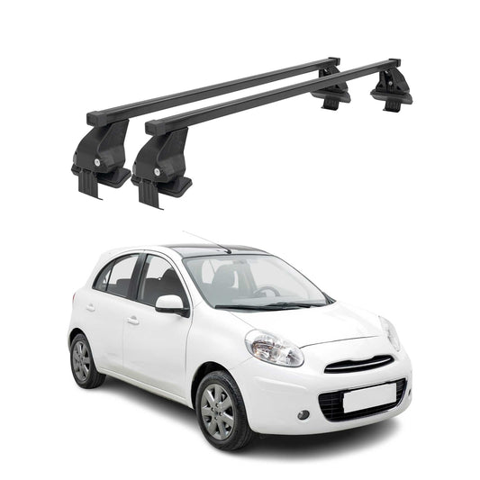 Menabo Dachträger Grundtäger für Nissan Micra 2010-2017 50kg Stahl Schwarz 2 tlg