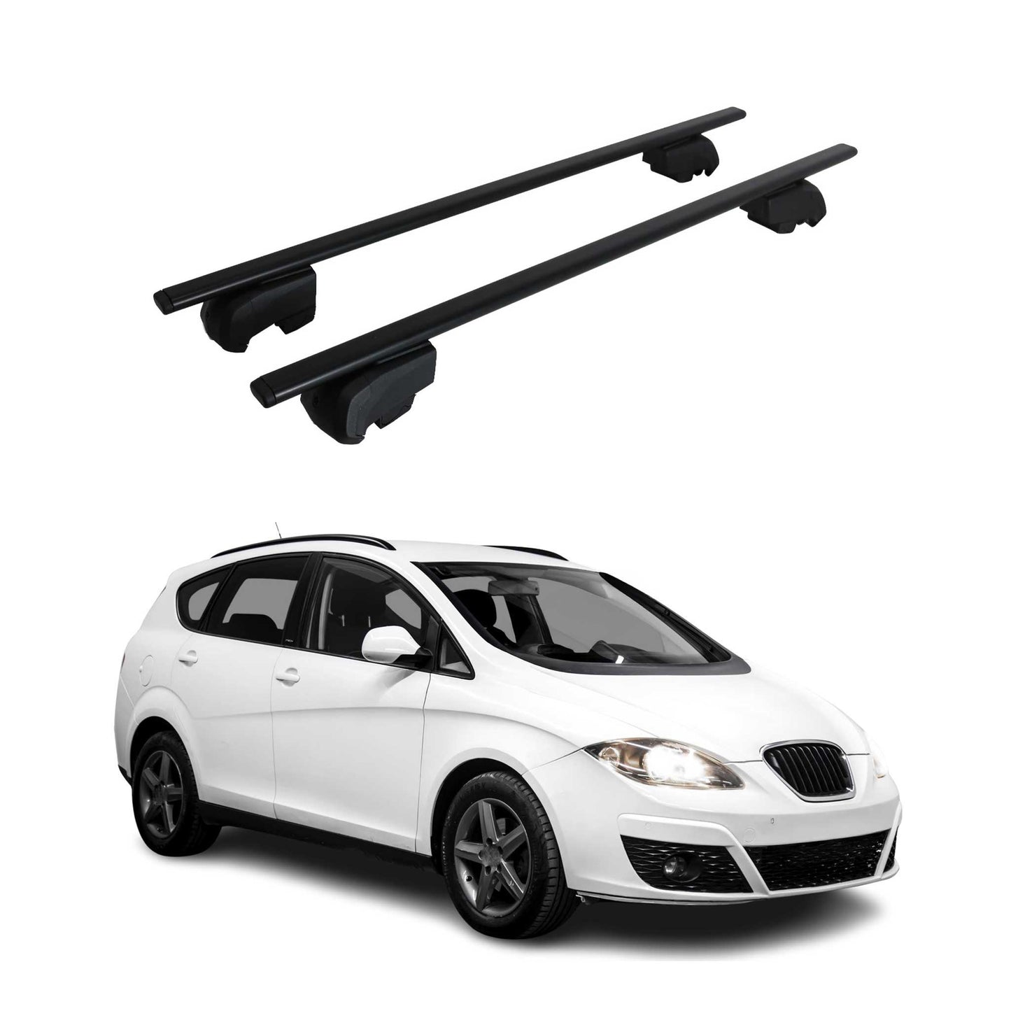 Portbagaj de plafon pentru Seat Altea XL 2007-2015 75kg, negru metalic, 2 buc.