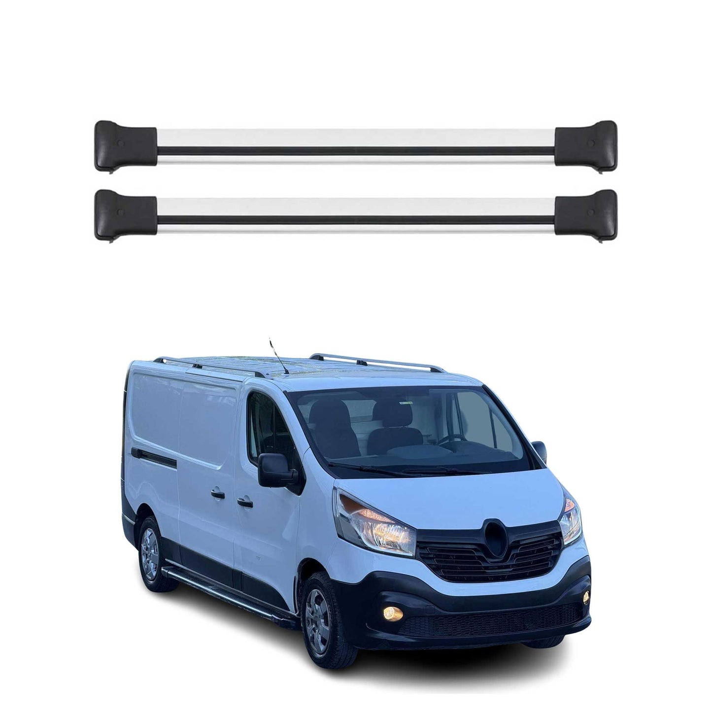 Portbagaj de plafon pentru Renault Trafic 2014-2025 75kg aluminiu argintiu 3 buc