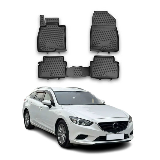 Covorașe auto Mazda 6 Estate 2012-2021, TPE, negre, 4 buc.