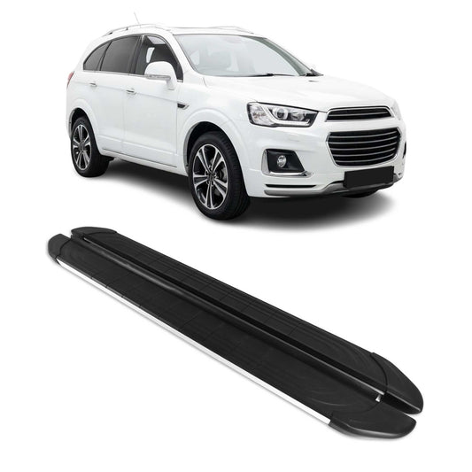 Trittbretter Seitenschweller für Chevrolet Captiva 2019-2025 Alu Schwarz Grau